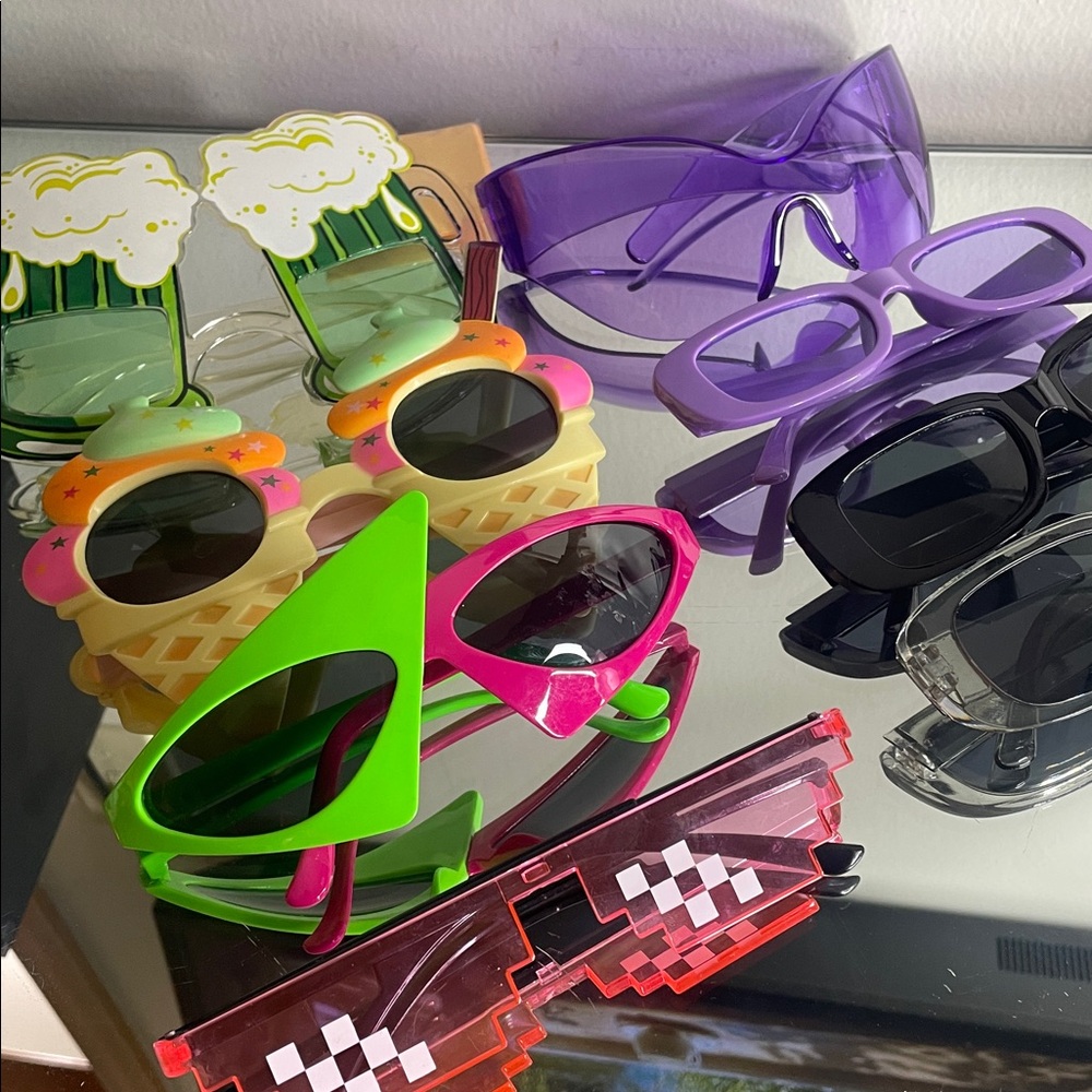8 pairs of fun sunglasses